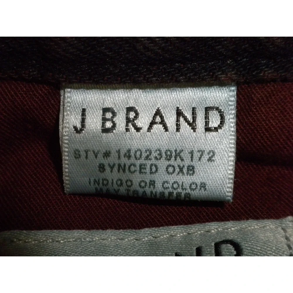 J Brand Tyler Jeans Mens 34x31 Oxblood Burgundy‎ Perfect Slim Fit Tapered Sleek